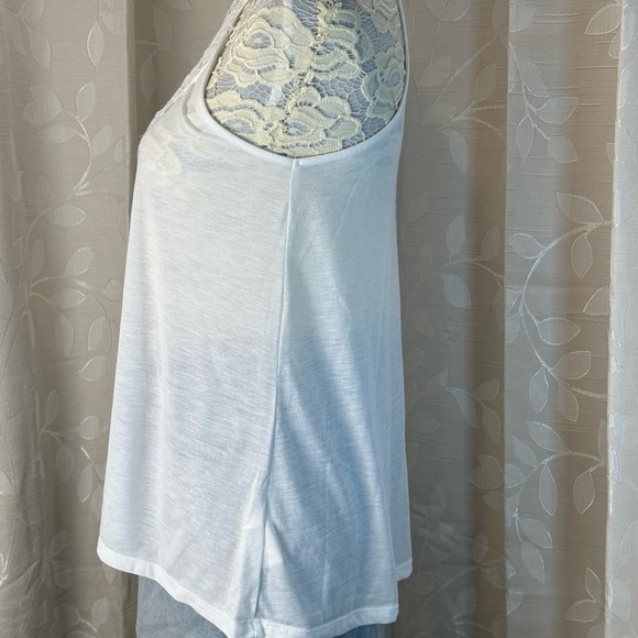 H&M White Lace Halter Tank Top Small Boho Festival Summer Casual Flowy - Picture 5 of 9
